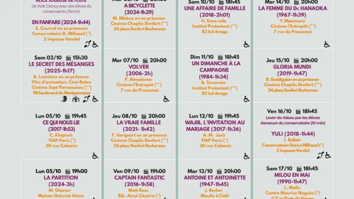Programme du 9è festival de Paris 14 Territoire de cinéma