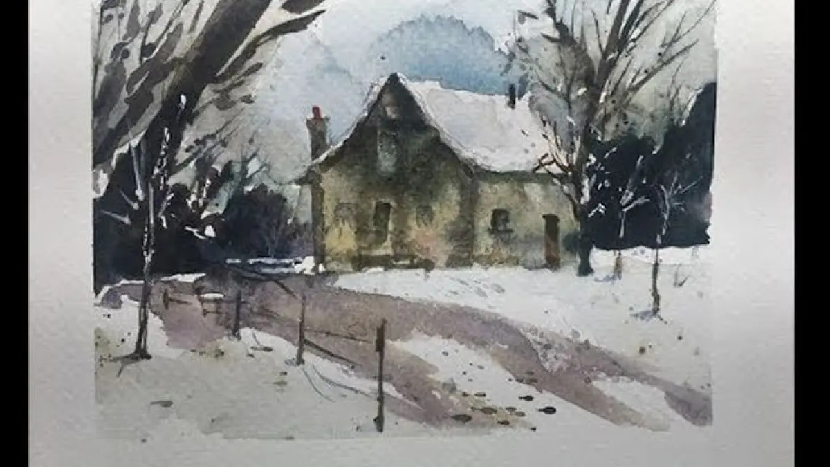 Aquarelle - L'hiver : le silence des blancs