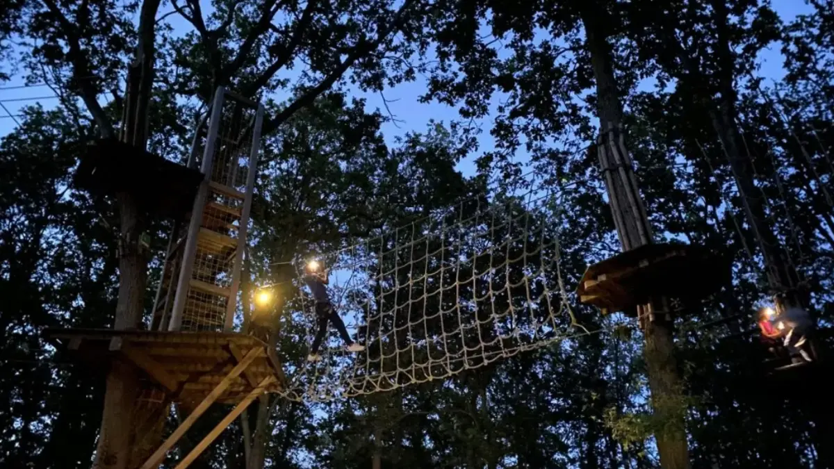 Les parcours nocturnes d'accrobranches à Accrocamp