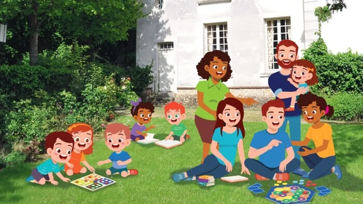 Jeux, lectures et farniente dans le jardin du Musée