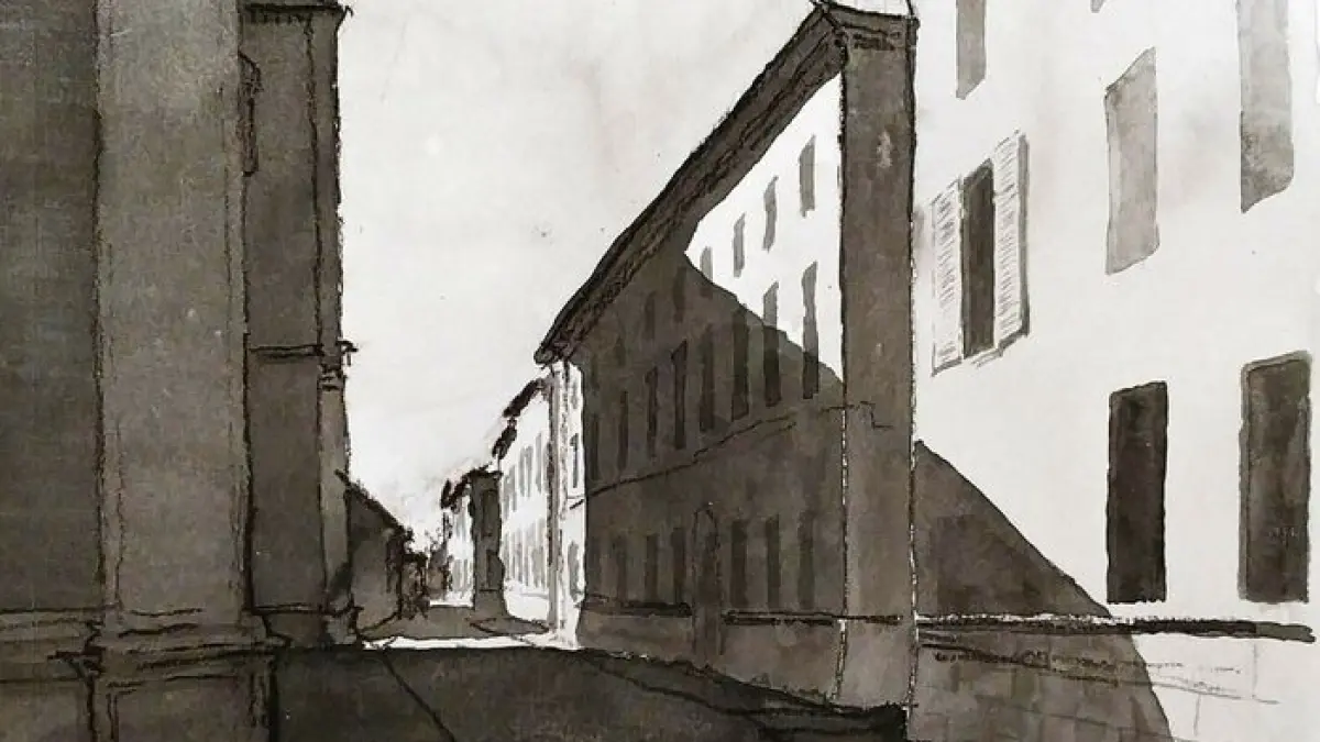 Carnet de croquis au lavis d'encre